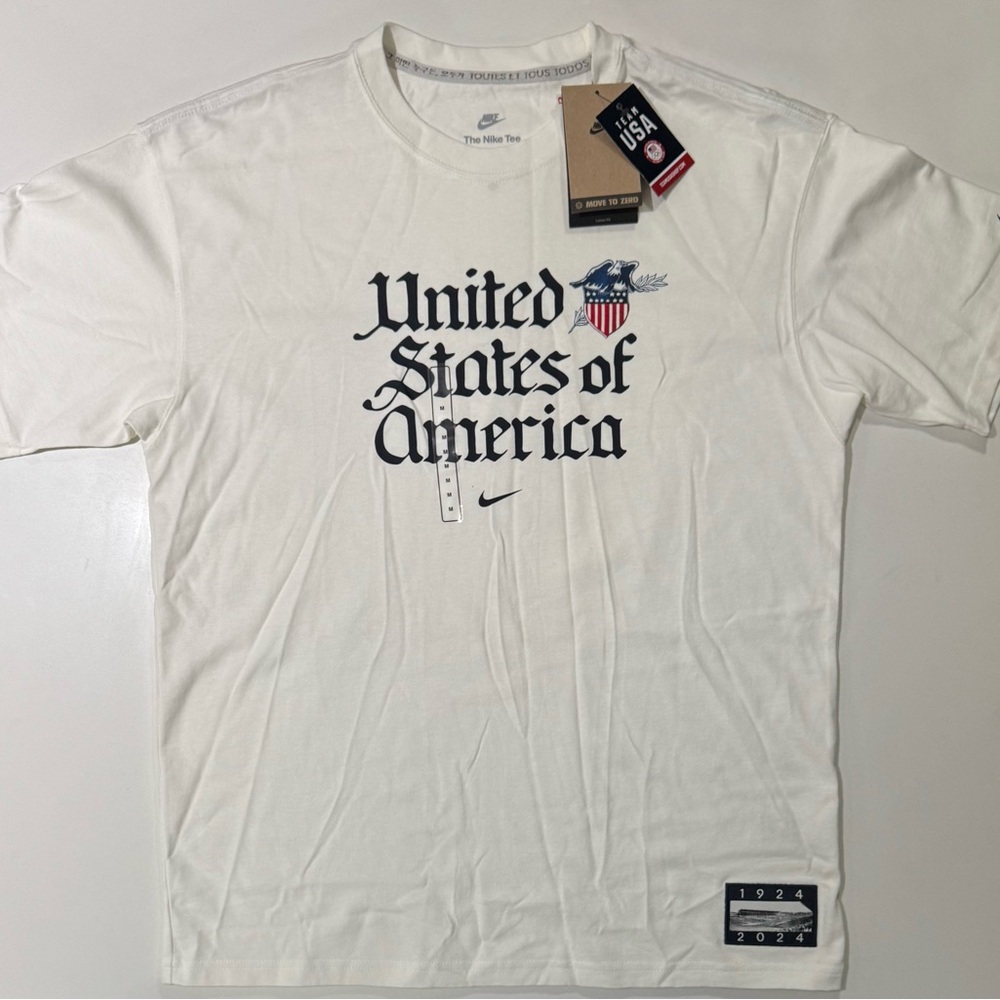 Men's Nike Team USA Olympic Shirt Olympics FN0866-133 Premium Essential Sz M